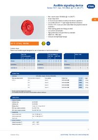 Thumbnail of document Data Sheet - YA11 Audible Signaling device ALU, panel